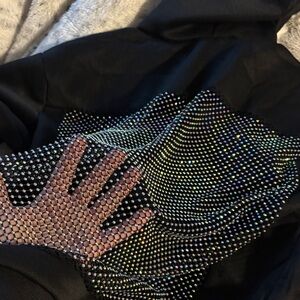 Black Rhinestone Mesh Hoodie - Women's Sparkle Sweatshirt